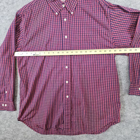 Brooks Brothers 346 Red & Blue Checks Size L Button Up/Down Cotton Dress Shirt - Picture 12 of 16
